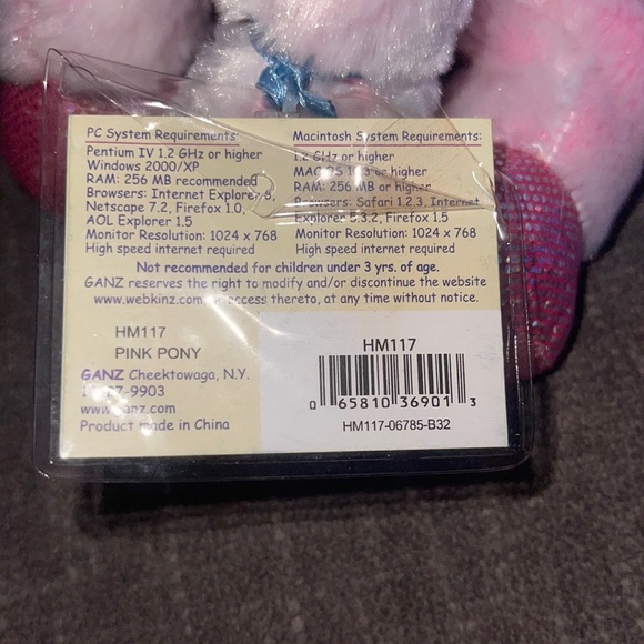WEBKINZ Ganz Pink Pony HM117 w/Tag No active Code like New - Picture 14 of 15